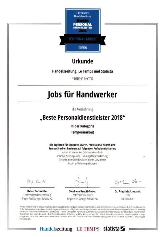 Beste Personaldienstleister 2018